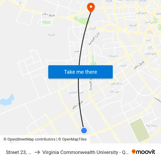 Street 23, 18 to Virginia Commonwealth University - Qatar map