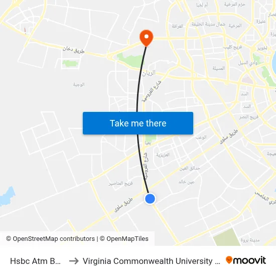 HSBC ATM Booth to Virginia Commonwealth University - Qatar map