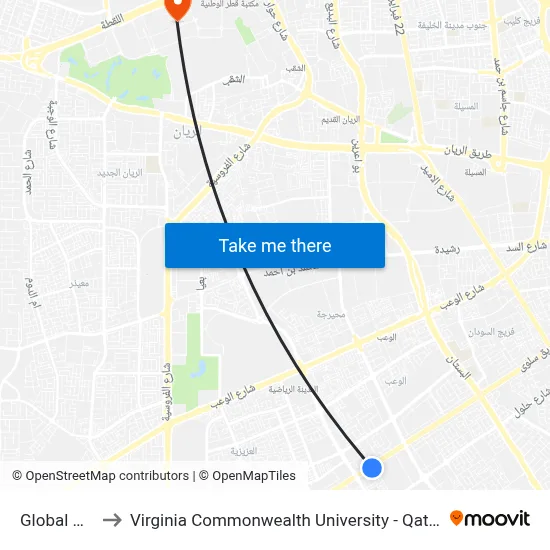 Global Art to Virginia Commonwealth University - Qatar map