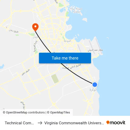 Technical Commission to Virginia Commonwealth University - Qatar map