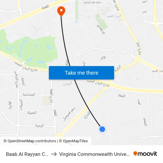 Baab Al Rayyan Complex to Virginia Commonwealth University - Qatar map