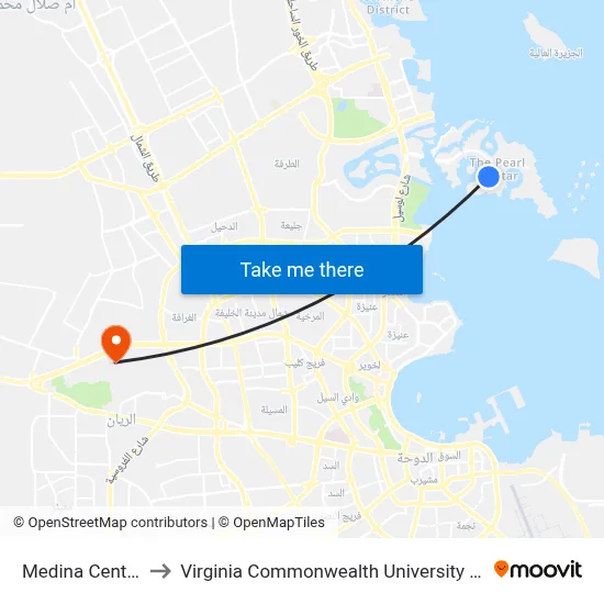 Medina Centrale to Virginia Commonwealth University - Qatar map