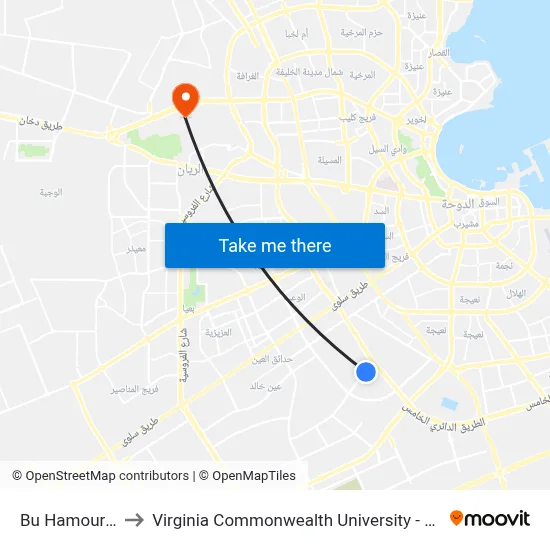 Bu Hamour Street to Virginia Commonwealth University - Qatar map