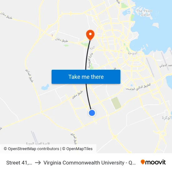 Street 41, D to Virginia Commonwealth University - Qatar map