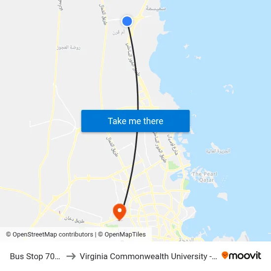 Bus Stop 70610 to Virginia Commonwealth University - Qatar map