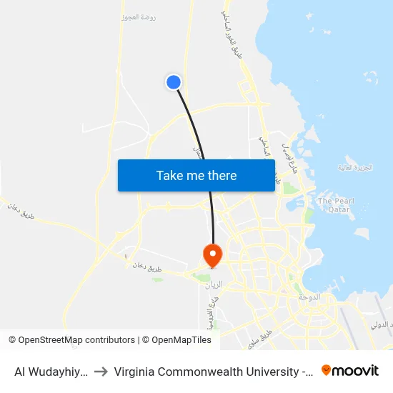 Al Wudayhiya B to Virginia Commonwealth University - Qatar map