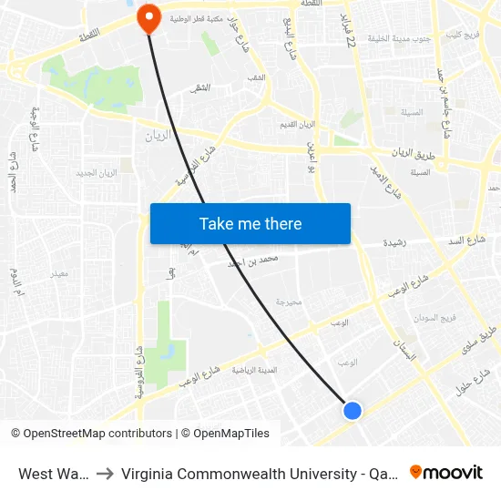 West Walk to Virginia Commonwealth University - Qatar map