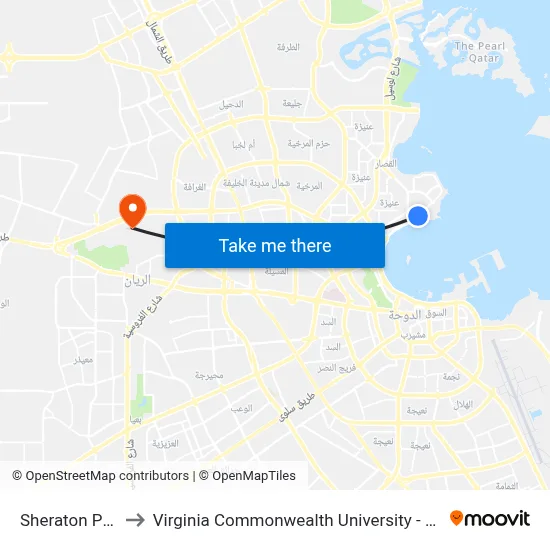 Sheraton Park to Virginia Commonwealth University - Qatar map