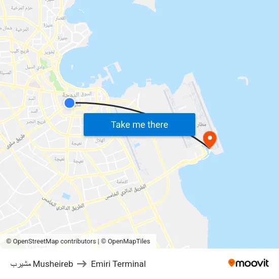 Musheireb to Emiri Terminal map