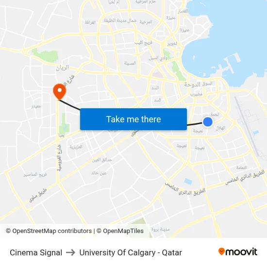 Cinema Signal to University of Calgary - Qatar map