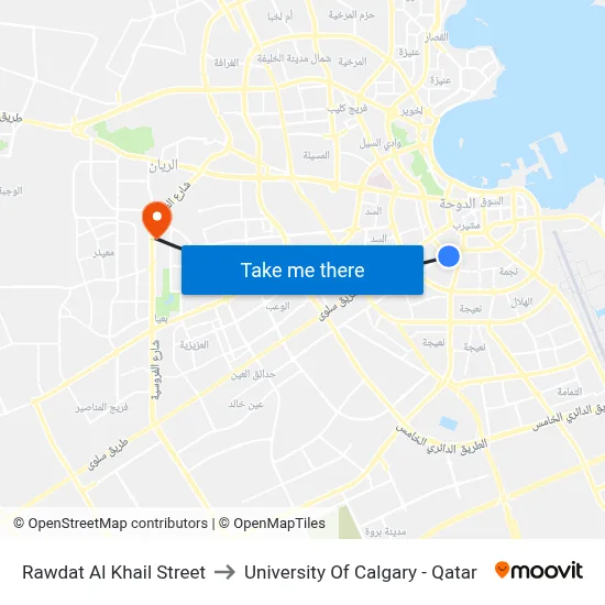 Rawdat Al Khail Street to University of Calgary - Qatar map