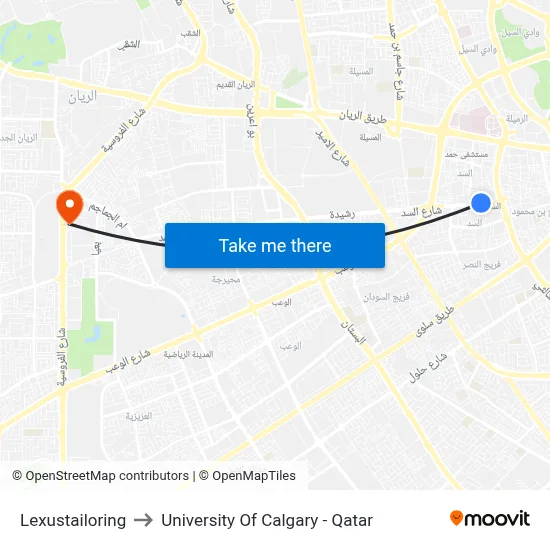 Lexus Tailoring to University of Calgary - Qatar map