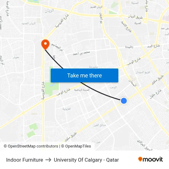 Indoor Furniture to University of Calgary - Qatar map