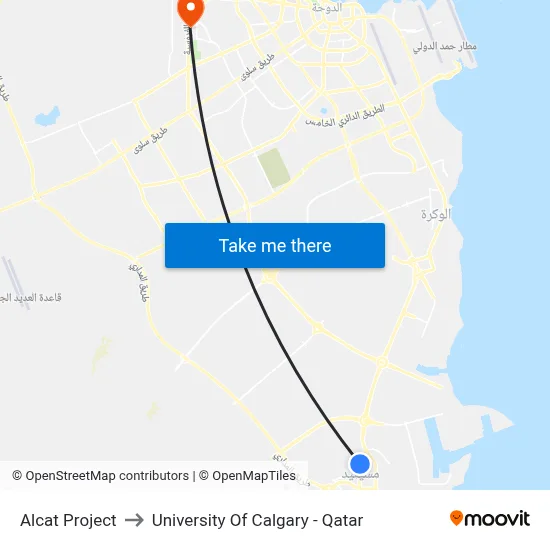 Alcat Project to University of Calgary - Qatar map