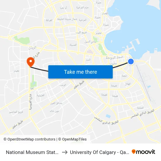 National Museum Station to University of Calgary - Qatar map