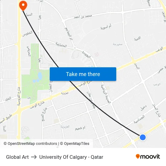 Global Art to University of Calgary - Qatar map
