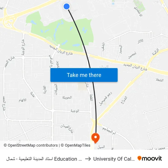 Education City Stadium - North to University of Calgary - Qatar map