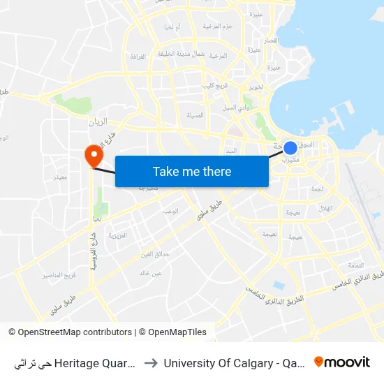 Heritage Quarter to University of Calgary - Qatar map