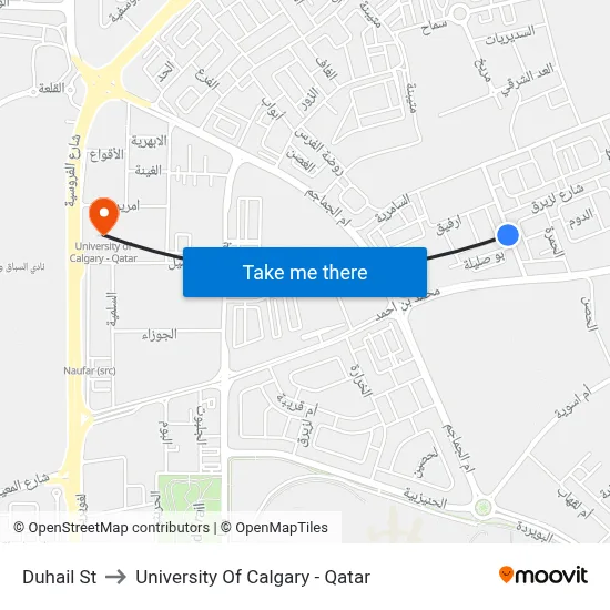 Duhail Street to University of Calgary - Qatar map