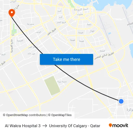Al Wakra Hospital 3 to University of Calgary - Qatar map