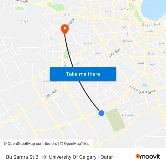 Bu Samra St B to University of Calgary - Qatar map