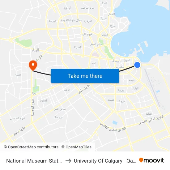National Museum Station to University of Calgary - Qatar map