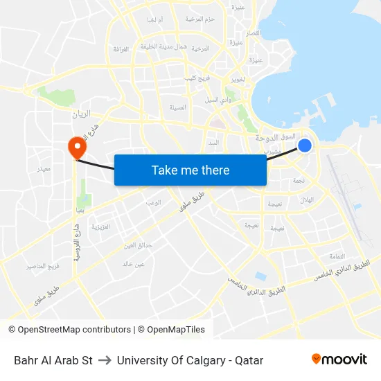 Bahr Al Arab St to University of Calgary - Qatar map