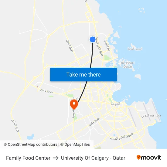 Family Food Center to University of Calgary - Qatar map