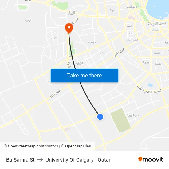 Bu Samra Street to University of Calgary - Qatar map
