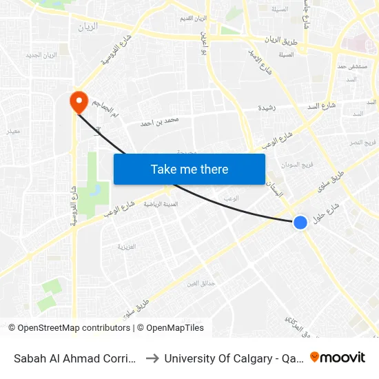 Sabah Al Ahmad Corridor to University of Calgary - Qatar map