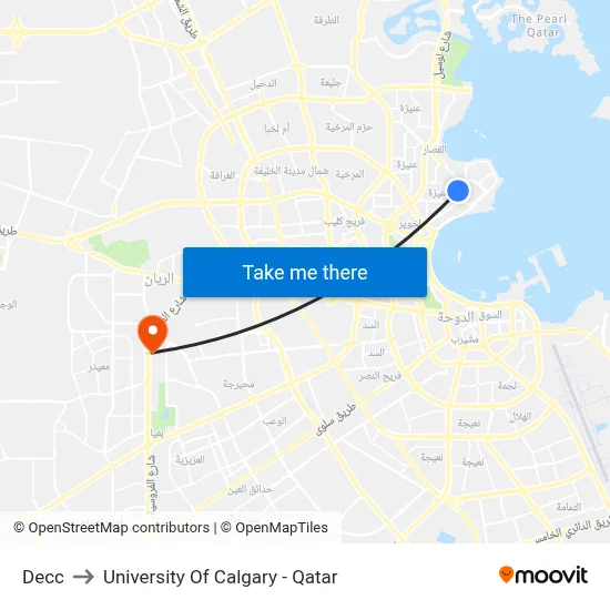 Decc to University of Calgary - Qatar map
