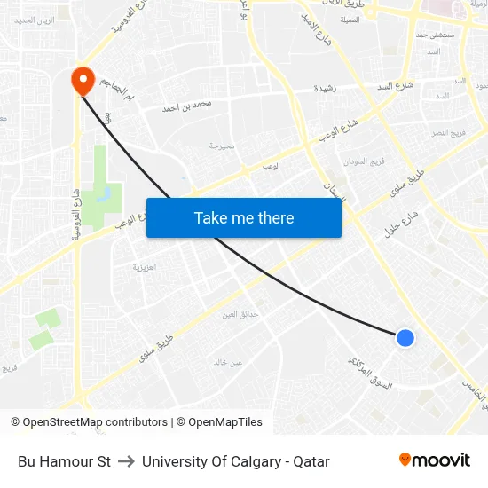 Bu Hamour Street to University of Calgary - Qatar map