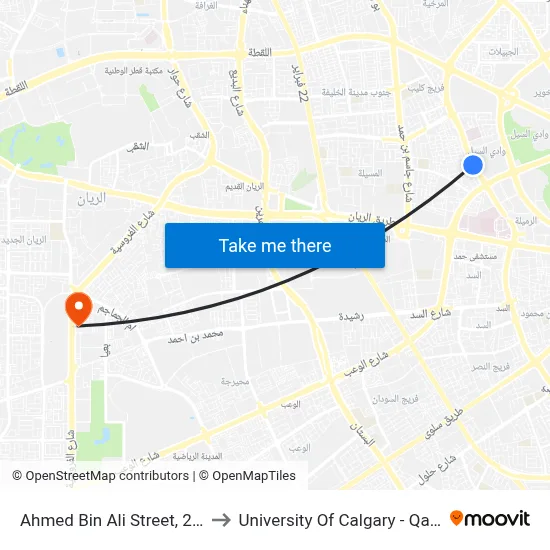 Ahmed Bin Ali Street, 232 to University of Calgary - Qatar map
