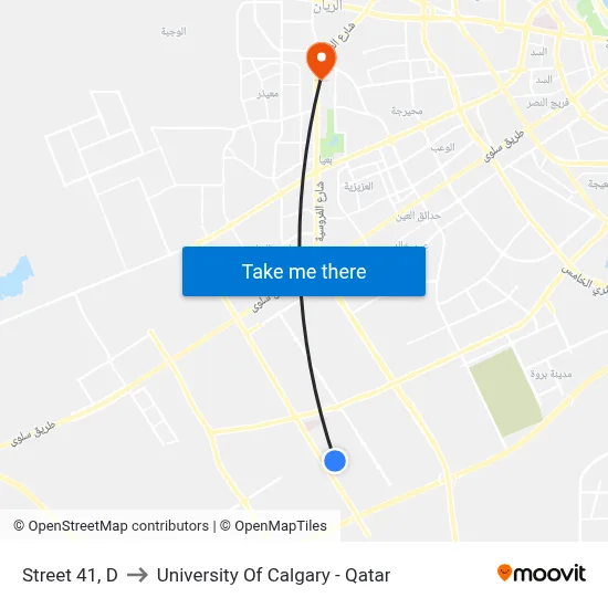 Street 41, D to University of Calgary - Qatar map