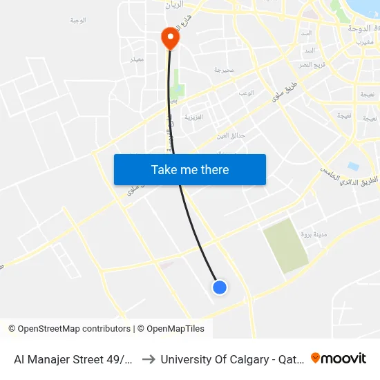 Al Manajer Street 49/48 to University of Calgary - Qatar map