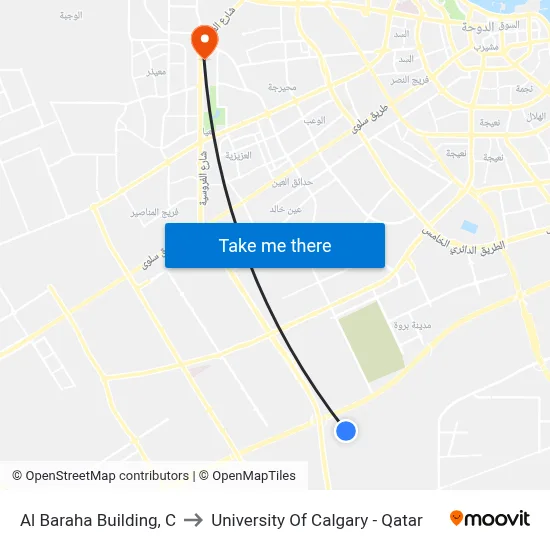 Al Baraha Building, C to University of Calgary - Qatar map