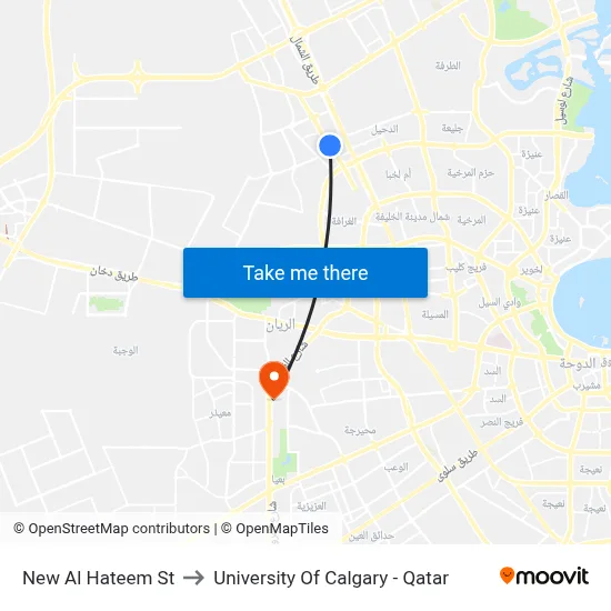 New Al Hateem Street to University of Calgary - Qatar map