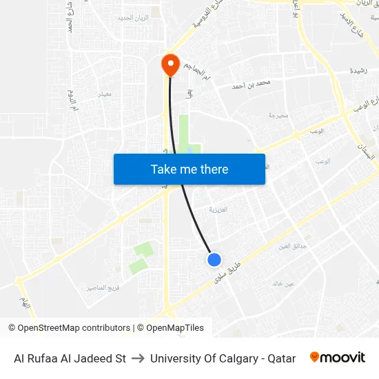 Al Rufaa Al Jadeed Street to University of Calgary - Qatar map