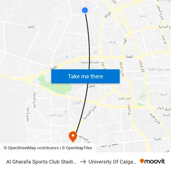 Al Gharafa Sports Club Stadium Entrance to University of Calgary - Qatar map