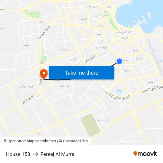 House 158 to Fereej Al Murra map