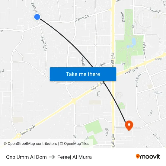 Qnb Umm Al Dom to Fereej Al Murra map