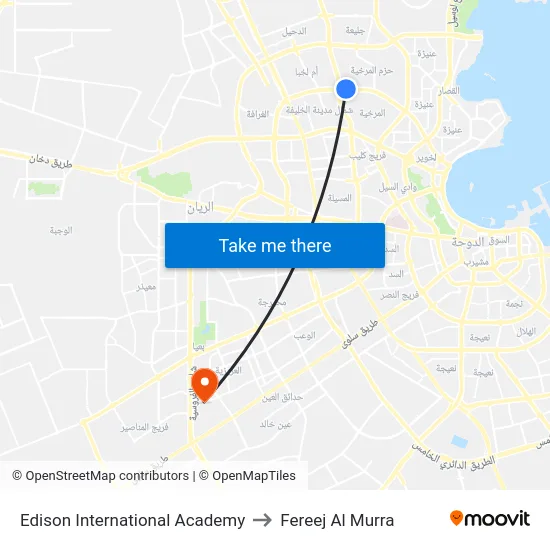 Edison International Academy to Fereej Al Murra map