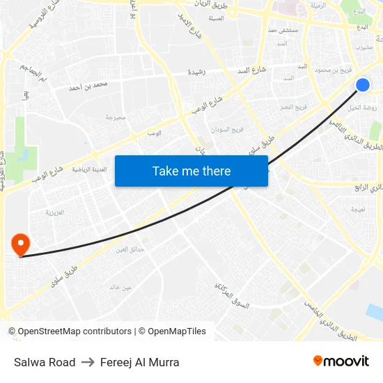 Salwa Road to Fereej Al Murra map