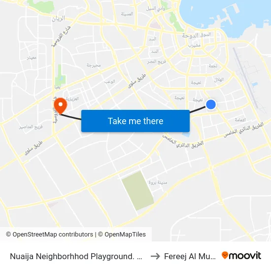 Nuaija Neighborhhod Playground. East to Fereej Al Murra map