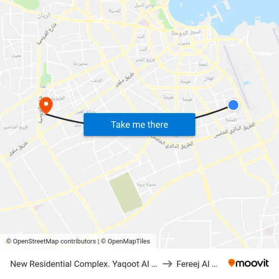 New Residential Complex. Yaqoot Al Hamawi 2 to Fereej Al Murra map