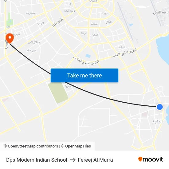 Dps Modern Indian School to Fereej Al Murra map