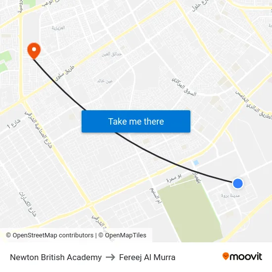 Newton British Academy to Fereej Al Murra map