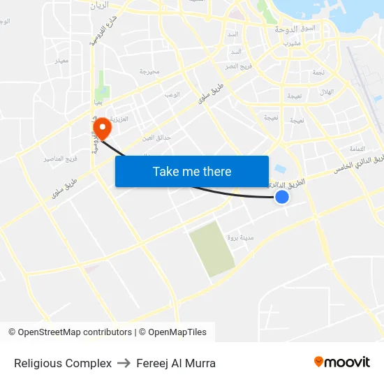 Religious Complex to Fereej Al Murra map