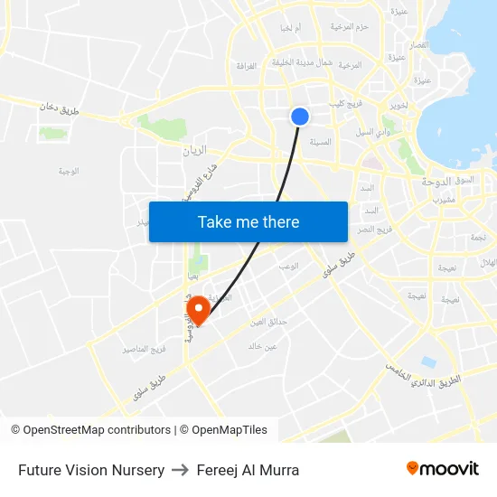 Future Vision Nursery to Fereej Al Murra map