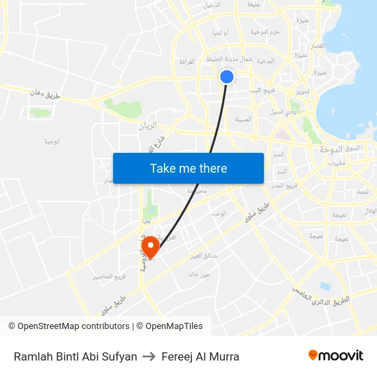 Ramlah Bintl Abi Sufyan to Fereej Al Murra map